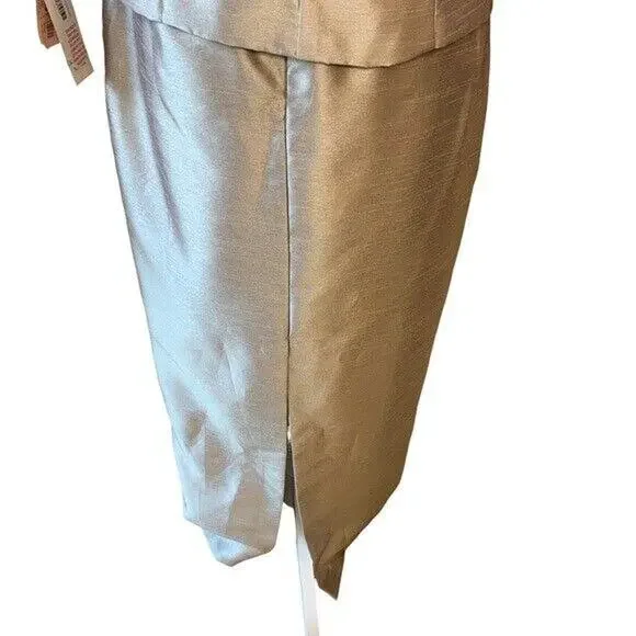 Cachet Champagne Mother of the Bride Full Length Shimmery Dress & Jacket Formal - Picture 8 of 16